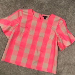 **SOLDOUT** JCREW Neon Pink Buffalo Check Blouse